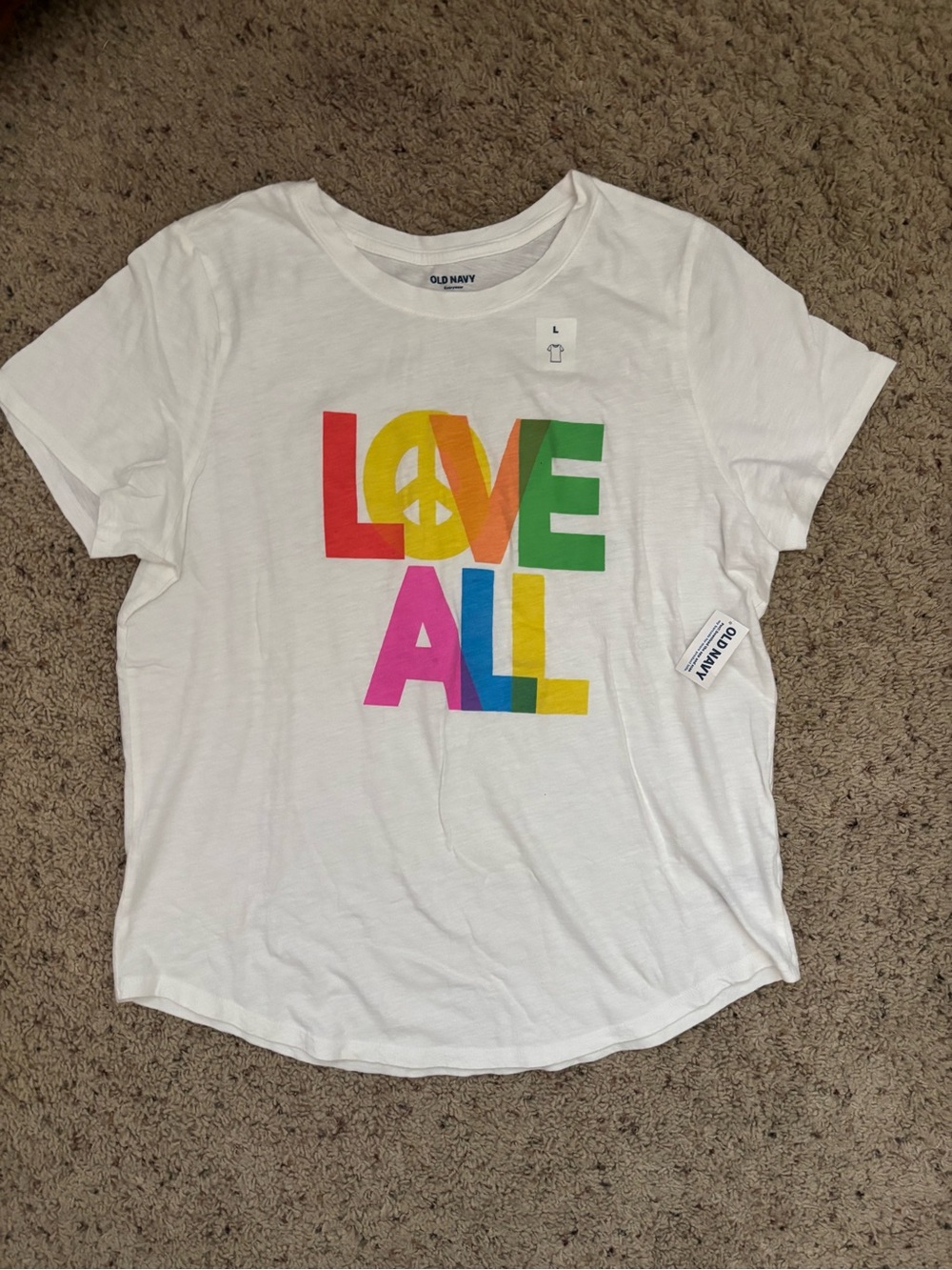 Old Navy 'Love All' White Graphic Tee